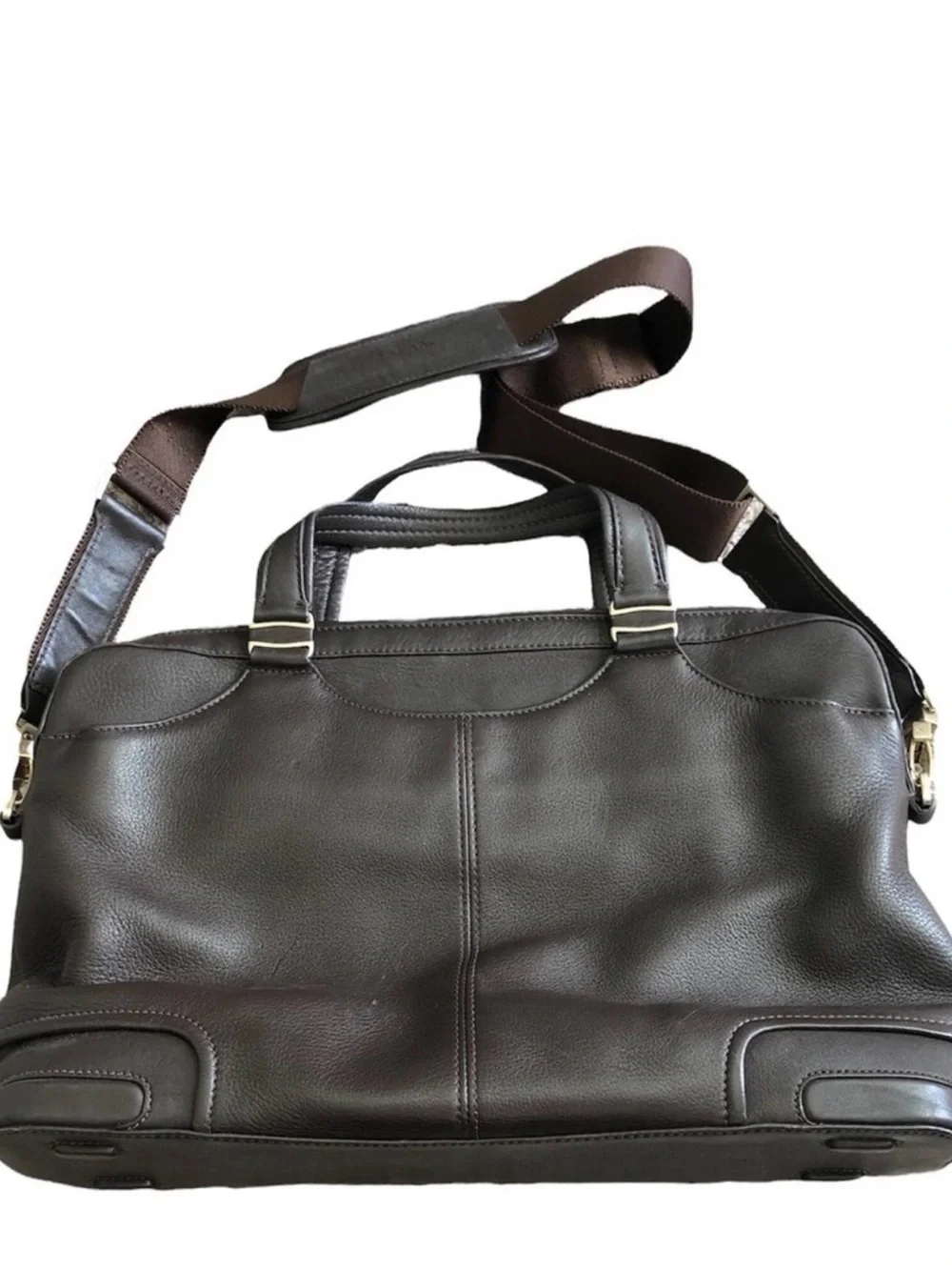 TUMI Brown Leather Briefcase Messenger Shoulder Bag